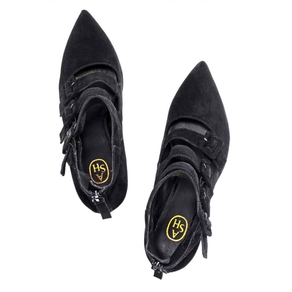 ASH DOLBY Buckle Cone Heels Black Suede - Picture 4 of 9